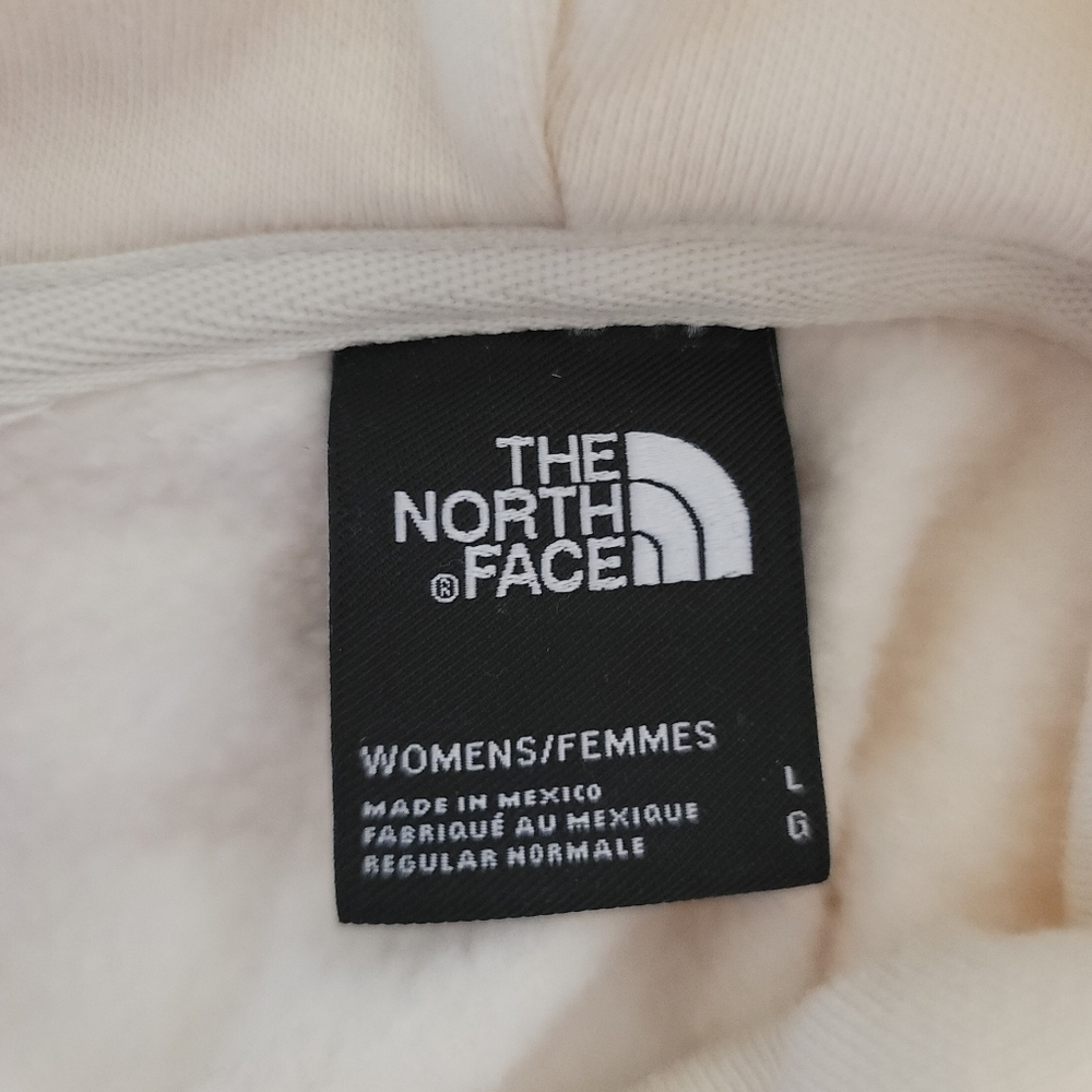 The North Face Hoodie Womens L Large Beige Sweatshirt Long Sleeve Pocket - Picture 5 of 6